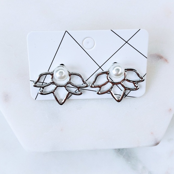 !5 for $25 Silver Double Sided Lotus Earrings - Picture 2 of 5